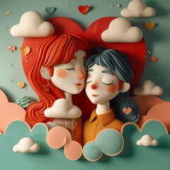 Mother and daughter tender and hug