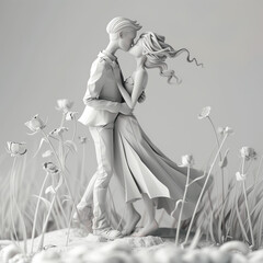 Romantic couple  3d art