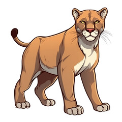 isolated cougar cartoon illustration