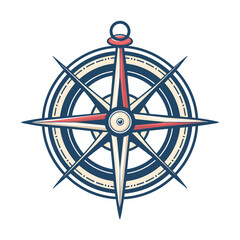 Compass mascot design, vector illustration.