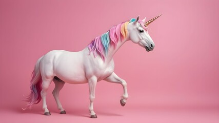a unicorn on a pink background