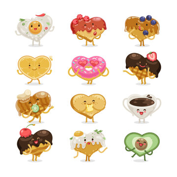 Valentines Sweet Hearts Cartoon Set