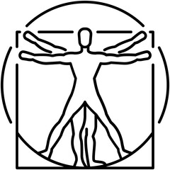 Vitruvian man: Vitruvian Man, Leonardo da Vinci, Proportions, Human body, Anatomy, Renaissance art, Classical art, Golden ratio, Ideal proportions, Scientific illustration, Human figure, Drawing, Sket