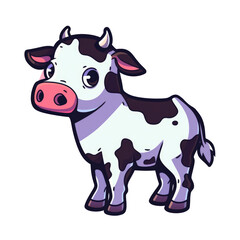 Obraz na płótnie Canvas isolated cow cartoon illustration transparent background