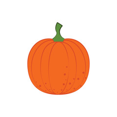 Pumpkin. Ripe pumpkin. An orange pumpkin in a cartoon style. A vegetable garden. A children s illustration with a picture of a pumpkin. Vector illustration isolated on a white background