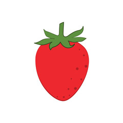 Strawberry. Ripe strawberries. Red sweet strawberries in cartoon style. A garden berry. Children s illustration of strawberries. Vector illustration isolated on a white background