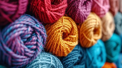 Assorted hue thread in numerical form.