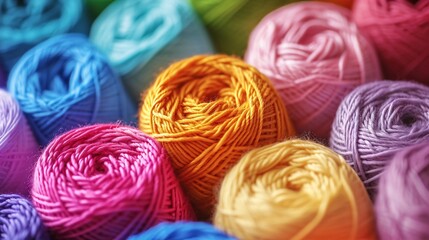 Assorted colored yarn in numerical form.