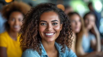 Obraz premium Successful business team led by a woman team leader