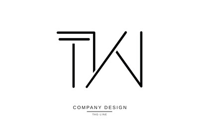 TW, WT, Abstract Letters Logo Monogram