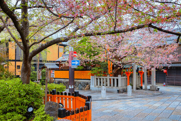 Tatsumi Daimyojin Shrine in Gion district, Kyoto, Japan