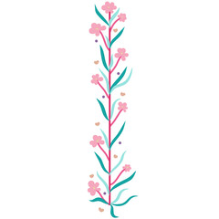 Flower frame, Frame Pink and Green pastel