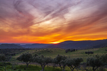 Sonnenuntergang Spanien Extremadura