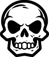 Skull - Black and White Isolated Icon - Vector illustration