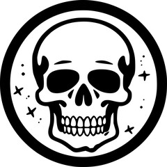 Skull - Black and White Isolated Icon - Vector illustration