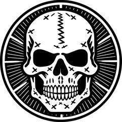 Skull - Minimalist and Flat Logo - Vector illustration