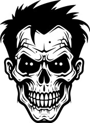 Skull | Minimalist and Simple Silhouette - Vector illustration