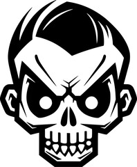Skull - Black and White Isolated Icon - Vector illustration