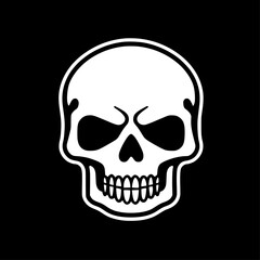 Skull - Black and White Isolated Icon - Vector illustration