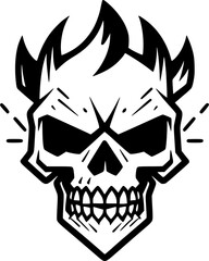 Skull | Black and White Vector illustration
