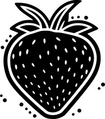 Strawberry | Black and White Vector illustration