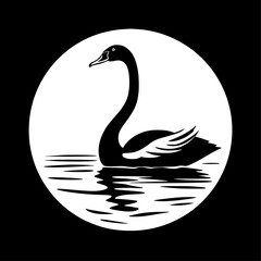 Swan | Minimalist and Simple Silhouette - Vector illustration
