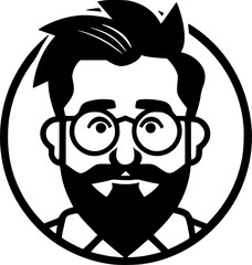 Teacher - Black and White Isolated Icon - Vector illustration