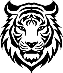 Obraz premium Tiger | Black and White Vector illustration
