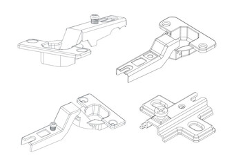 hinge for furniture, straight hinge, half hinge, full hinge