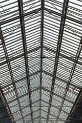 Aluminum glass roof in a building - 725482175
