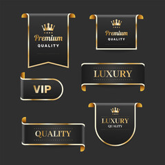 Golden luxury labels and banners. - Victor.