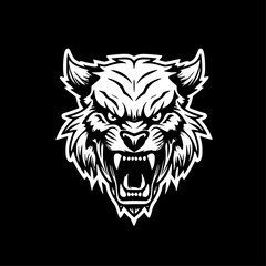 Obraz premium Tiger | Black and White Vector illustration