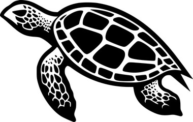 Turtle | Minimalist and Simple Silhouette - Vector illustration
