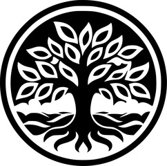 Tree of Life | Black and White Vector illustration