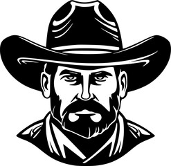 Western | Black and White Vector illustration