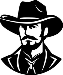 Western - Minimalist and Flat Logo - Vector illustration
