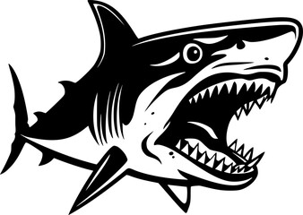 Shark - Minimalist and Flat Logo - Vector illustration