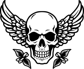 Skull - Minimalist and Flat Logo - Vector illustration