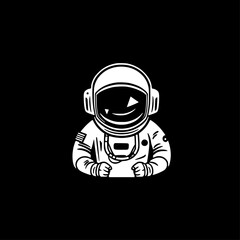Astronaut | Minimalist and Simple Silhouette - Vector illustration