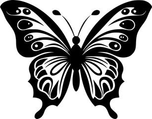 Butterfly - Black and White Isolated Icon - Vector illustration