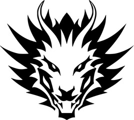 Dragon | Black and White Vector illustration