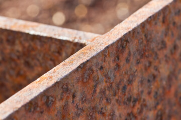 Weathering steel detail used in the construction industry with strong corrosion resistance