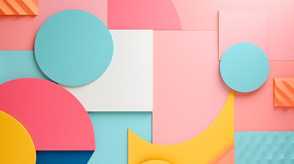 Fototapeta premium Abstract papercut background with pastel colors