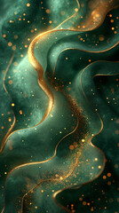 Abstract background of gold and green shade
