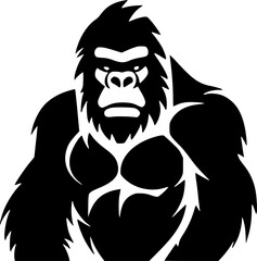 Gorilla | Black and White Vector illustration