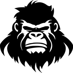 Gorilla | Black and White Vector illustration