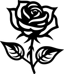 Rose - Minimalist and Flat Logo - Vector illustration