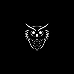 Owl | Black and White Vector illustration
