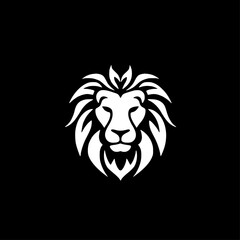 Lion - Black and White Isolated Icon - Vector illustration