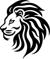 Lion | Black and White Vector illustration